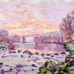 The Dam at Genetin on the River Creuse – Winter thumbnail