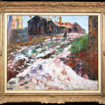 Femme dans un paysage enneige thumbnail