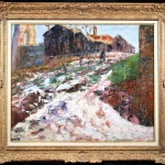 Femme dans un paysage enneige thumbnail