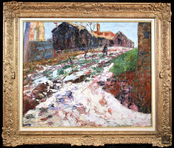 Femme dans un paysage enneige - Buy Fine Paintings Online