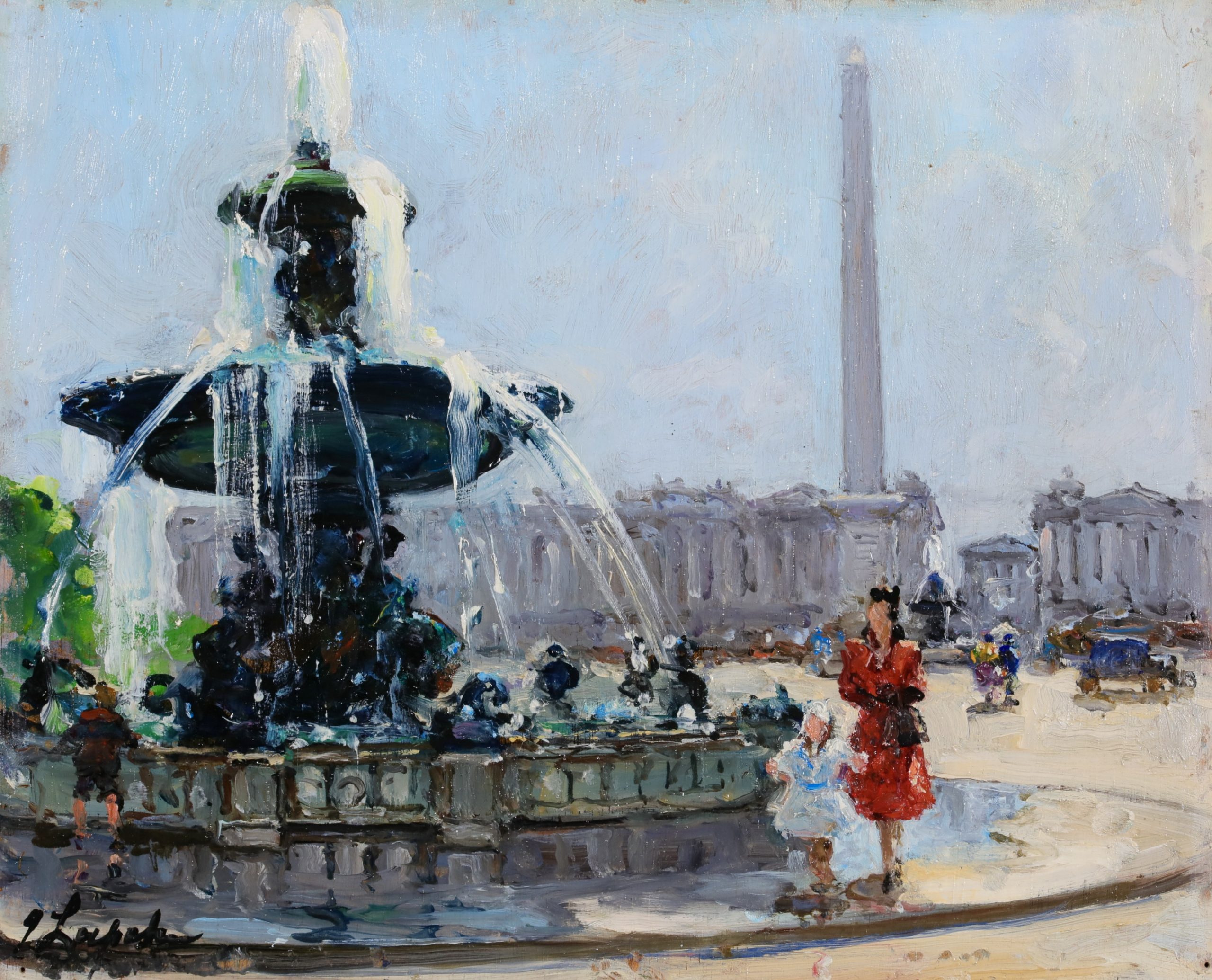 Tableau De Georges Lapchine (1885-1951) - École De Paris, Huile Sur Panneau, Potier Assis, Encadré Et Signé