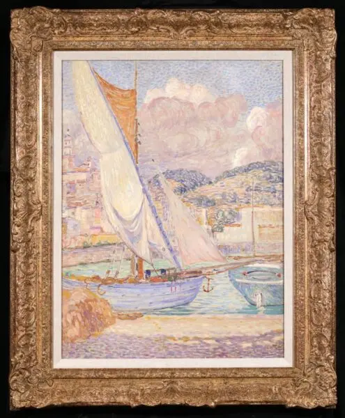 Boats in the harbour – Menton - Buy Fine Paintings Online