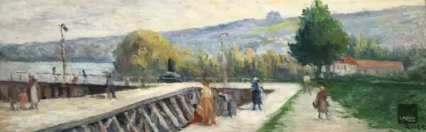 Quai de la Seine à Mericourt - Buy Fine Paintings Online