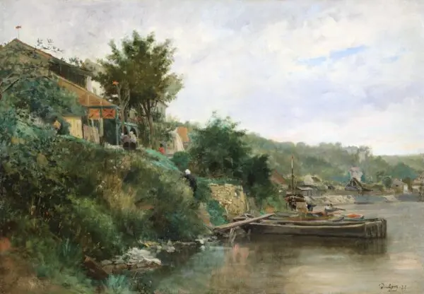 Paysage au riviere - Buy Fine Paintings Online