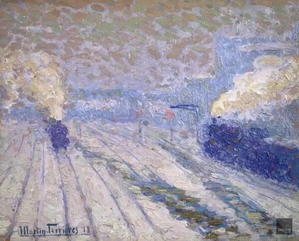 La Gare Montparnasse Sous La Neige - Buy Fine Paintings Online