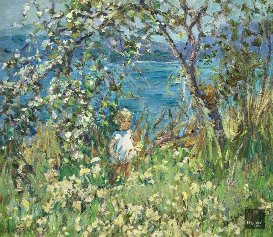 Gathering flowers by the coast - Buy Fine Paintings Online