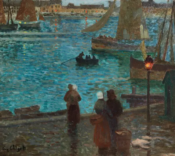 Douarnenez, retour des pêcheurs, à la nuit tombante - Buy Fine Paintings Online