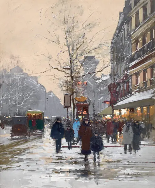 Winter – Porte St. Denis, Paris - Buy Fine Paintings Online