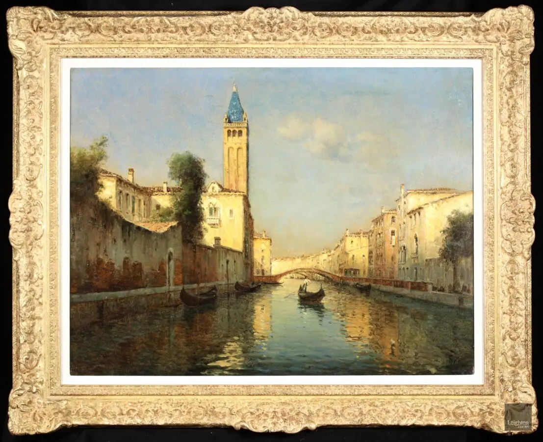 Gondolier on a canal – Venice - Buy Fine Paintings Online