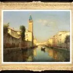 Gondolier on a canal – Venice thumbnail