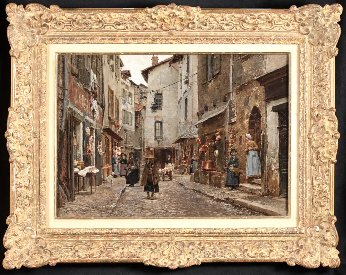 Figures in a street – Aurillac - Buy Fine Paintings Online