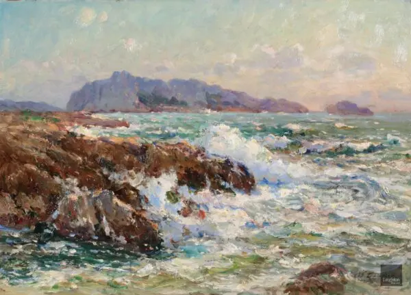 Waves breaking on the coast - Buy Fine Paintings Online