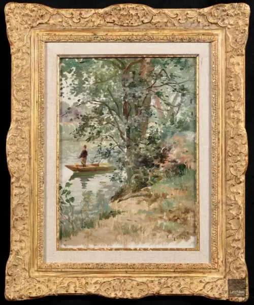 Pecheur au bord de la riviere - Buy Fine Paintings Online