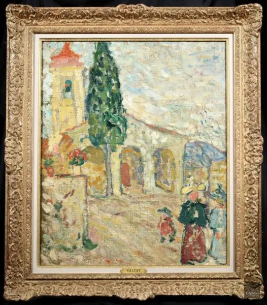 Cagnes sur Mer – Figures before the Chapelle Notre-Dame-de-Protection - Buy Fine Paintings Online
