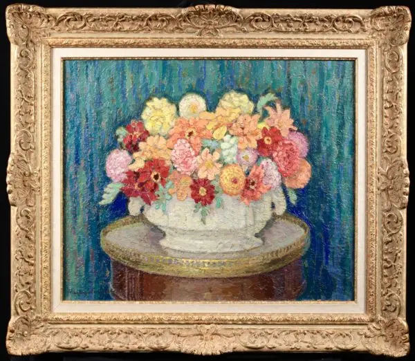 Dahlias in a bowl - Buy Fine Paintings Online