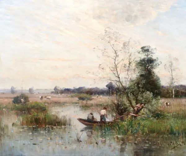 Fishing on a river - Buy Fine Paintings Online