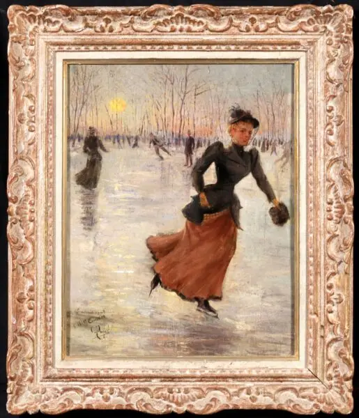 Patineurs au coucher du soleil - Buy Fine Paintings Online