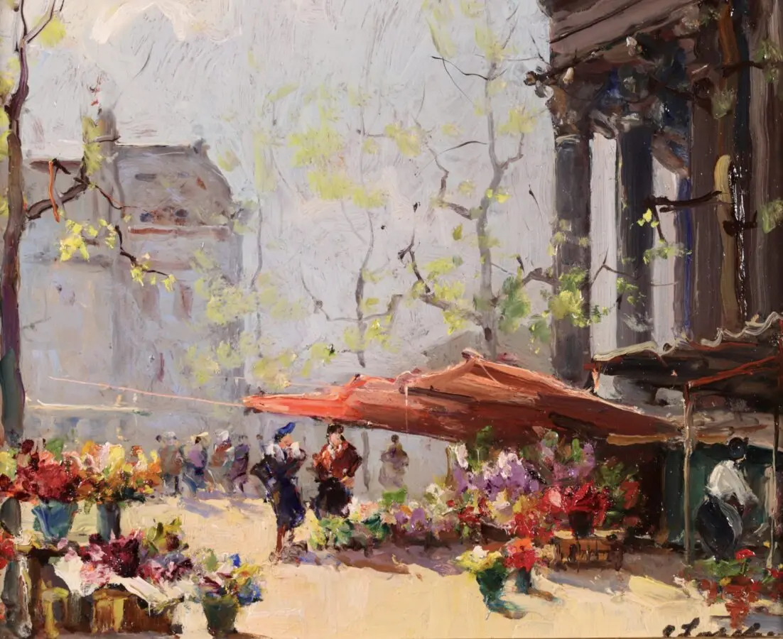 Le marché aux fleurs, Place de la Madeleine - Buy Fine Paintings Online