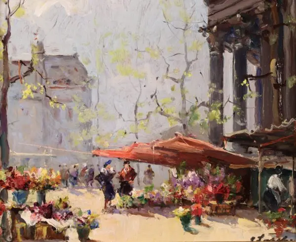 Le marché aux fleurs, Place de la Madeleine - Buy Fine Paintings Online