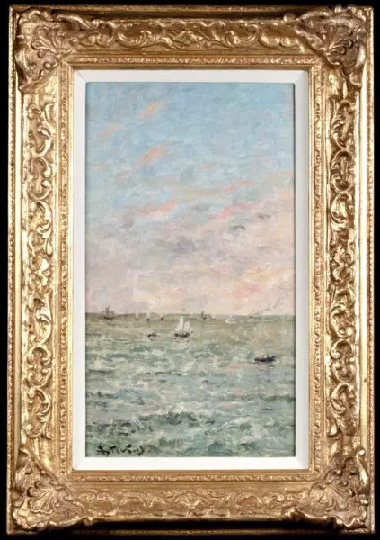 Treport – boats off the coast - Buy Fine Paintings Online