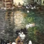 Ducks by a watermill thumbnail