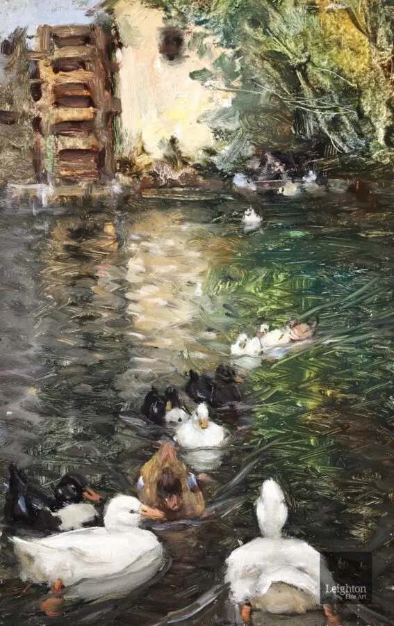 Ducks by a watermill - Buy Fine Paintings Online