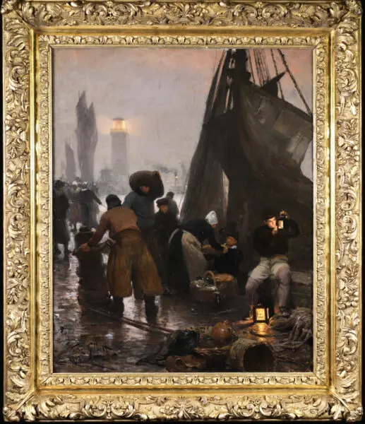 Unloading the Boats – Evening - Buy Fine Paintings Online