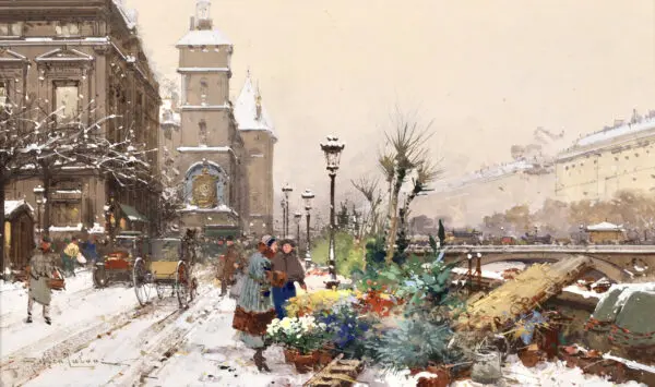 Marchande de fleurs – Le Quai de l’Horloge - Buy Fine Paintings Online