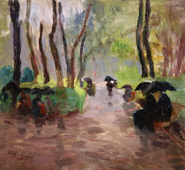 Rainy day in the park - Buy Fine Paintings Online