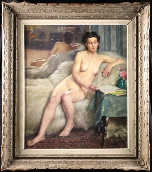 Fille nue lisant - Buy Fine Paintings Online