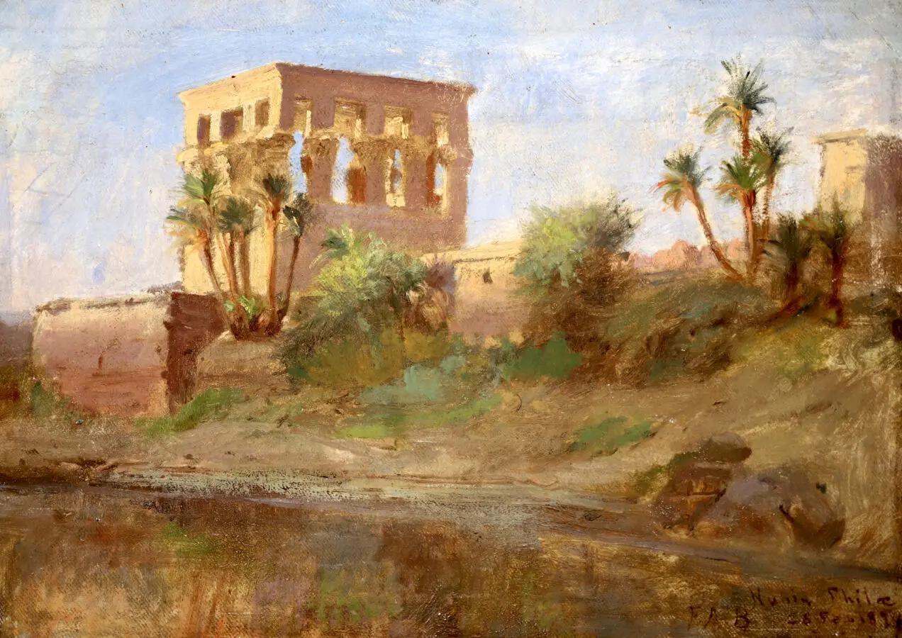 Kiosk of Emperor Trajan on Philae Island - Buy Fine Paintings Online