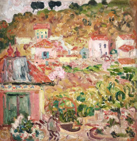 Village aux maisons roses - Buy Fine Paintings Online