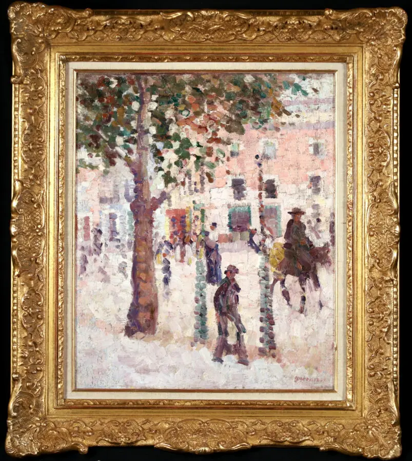 Figures in a Spanish street - Buy Fine Paintings Online