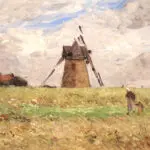 Femme et enfant devant le moulin thumbnail