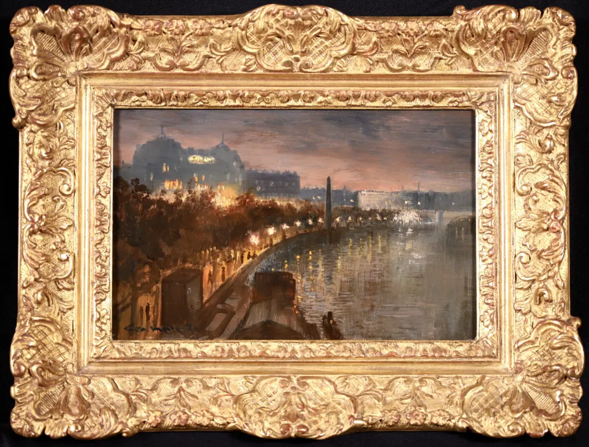 Embankment by Night – Hotel Cecil & Cleopatras Needle - Buy Fine Paintings Online