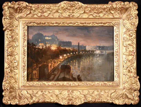 Embankment by Night – Hotel Cecil & Cleopatras Needle - Buy Fine Paintings Online