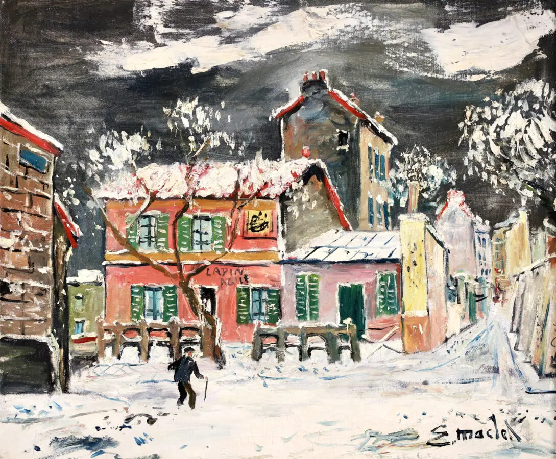 Le Lapin Agile sous la neige - Buy Fine Paintings Online