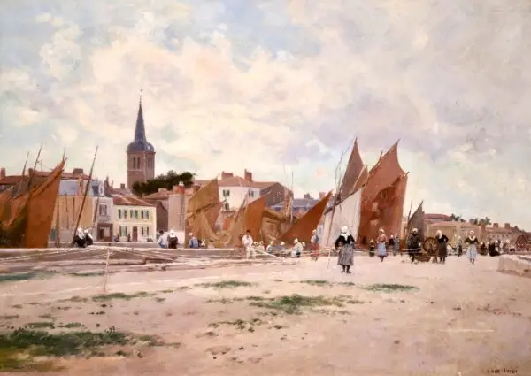 Sailmakers on the quay at Concarneau - Buy Fine Paintings Online