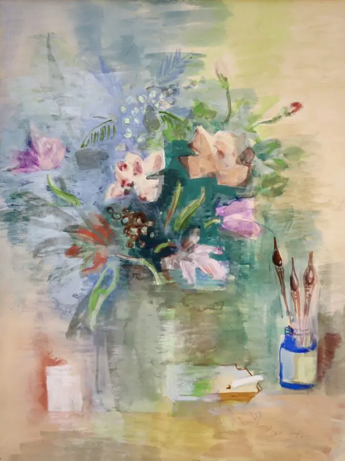 Bouquet de fleurs avec pinceaux - Buy Fine Paintings Online