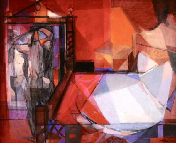 Nu au miroir dans la chambre - Buy Fine Paintings Online