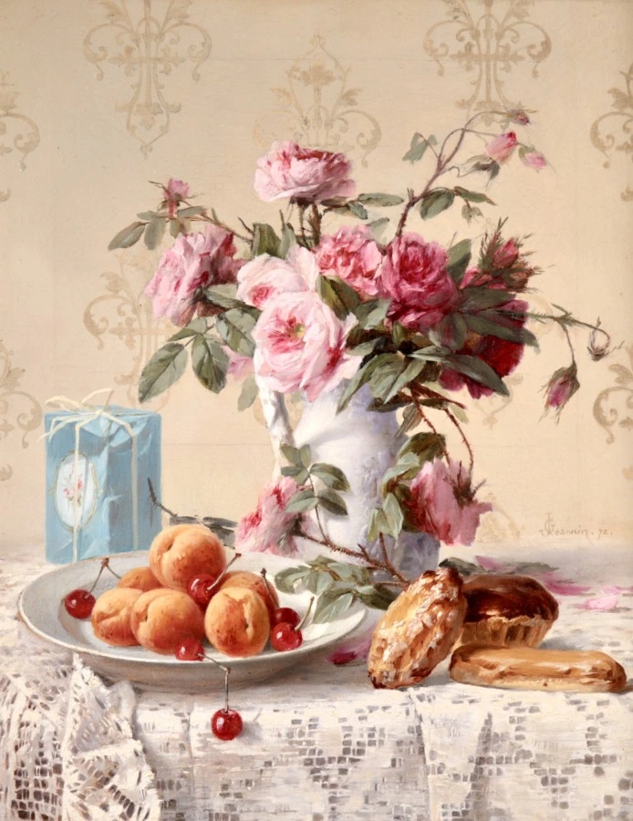 Roses, Fruit & Pastries - Buy Fine Paintings Online