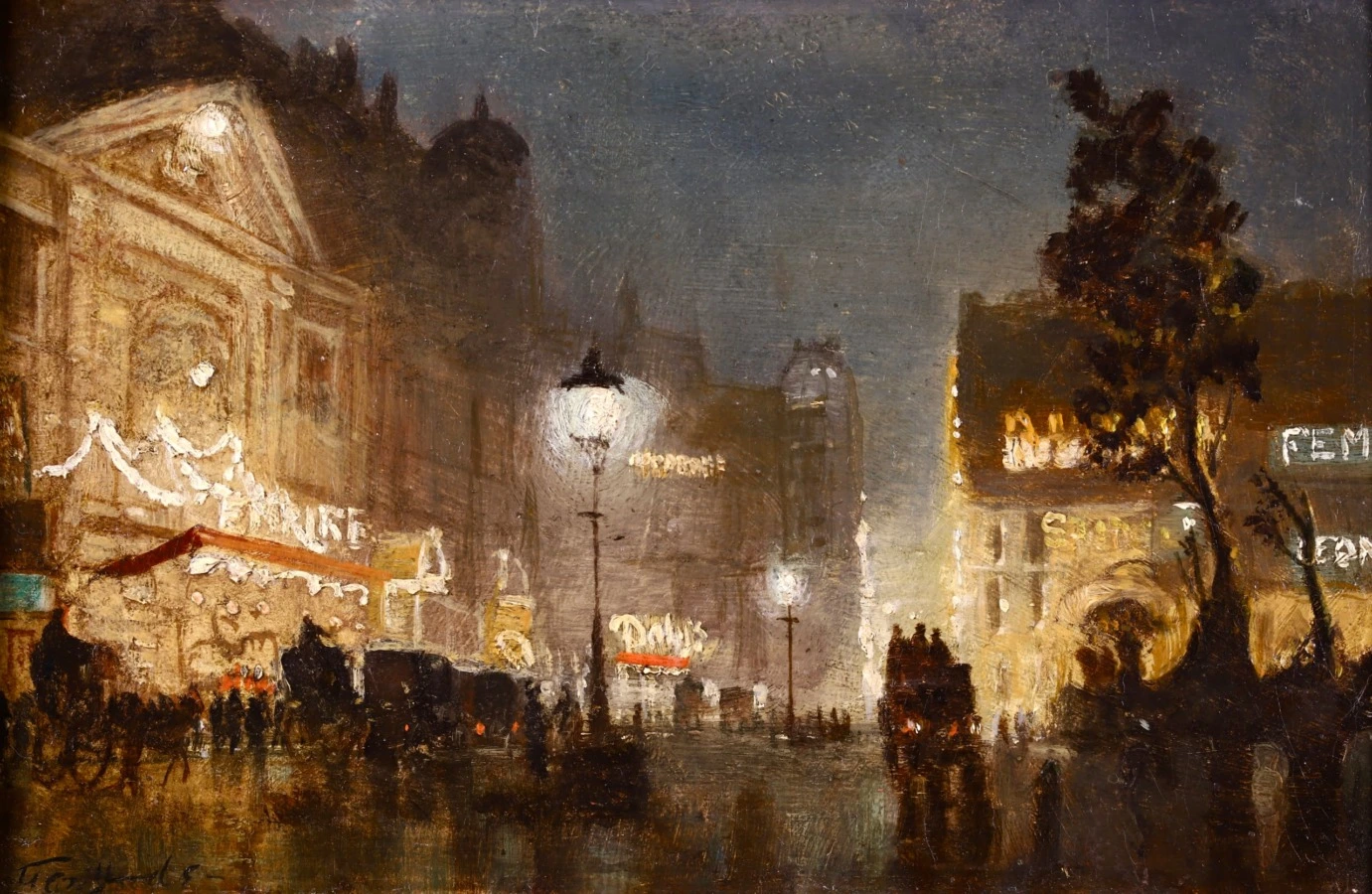 Leicester Square by Night - Buy Fine Paintings Online