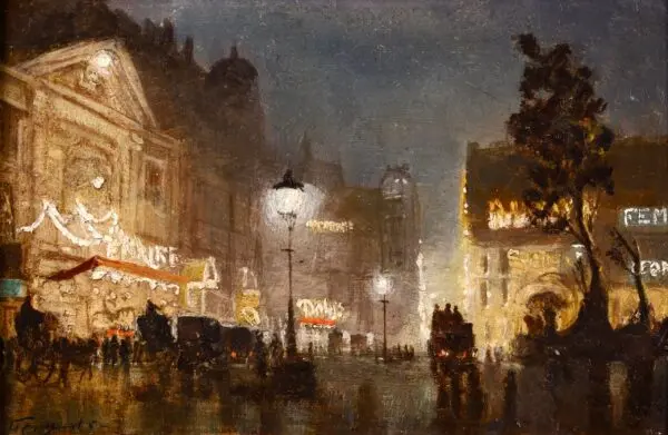 Leicester Square by Night - Buy Fine Paintings Online