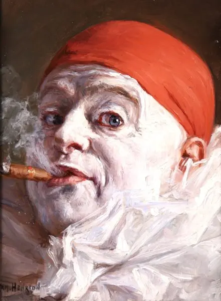 Pierrot fumant une cigare - Buy Fine Paintings Online
