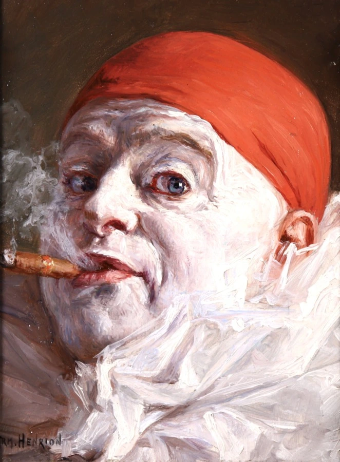 Pierrot fumant une cigare - Buy Fine Paintings Online