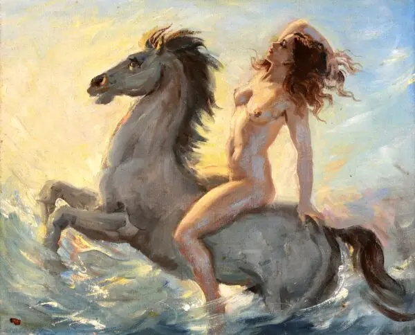 Nude on horseback - Buy Fine Paintings Online