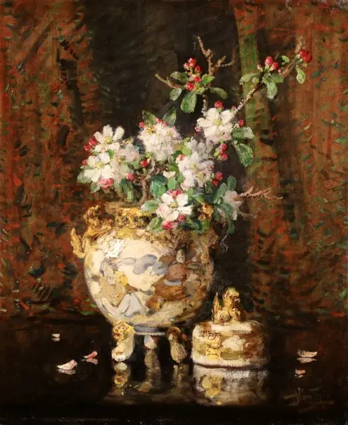 Flowers in an oriental vase - Buy Fine Paintings Online