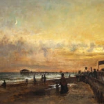 Sunset on the boardwalk at Cape May, New Jersey 1876 thumbnail