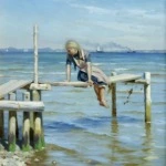 Girl on a Jetty – The Oresund at Hellebaek thumbnail