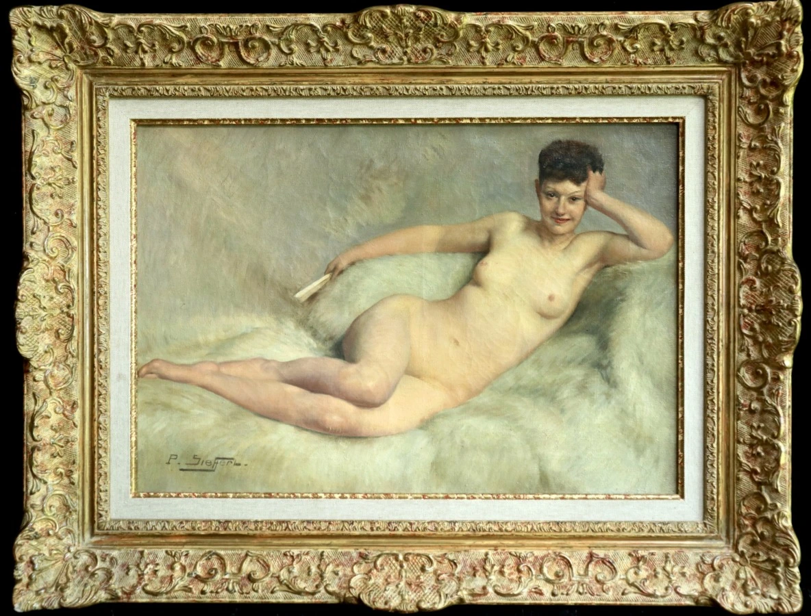 Nu a la fourrure blanche - Buy Fine Paintings Online